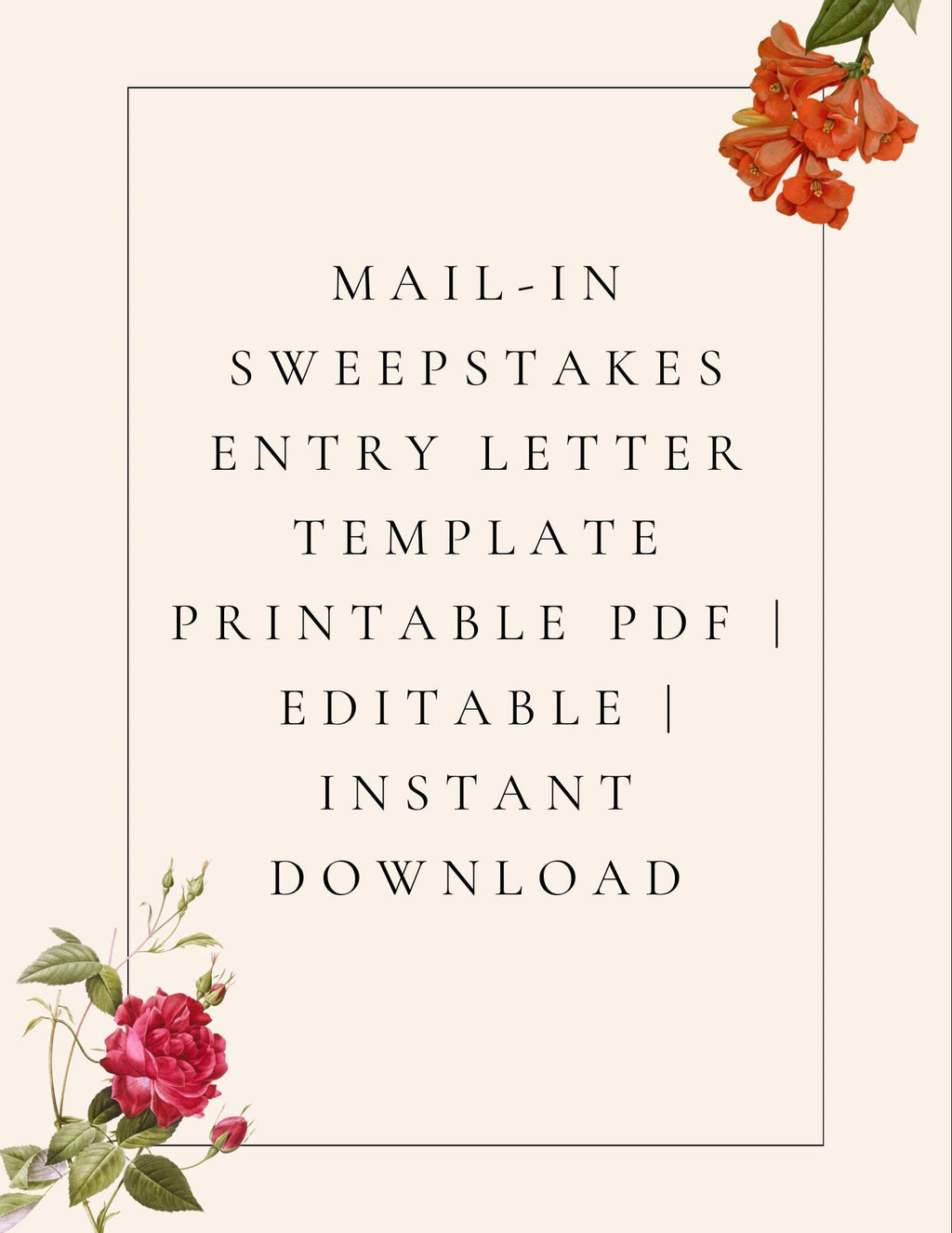 Gewinnspiel-Teilnahmebrief-Vorlage | Druckbar, bearbeitbar (digitaler Download)